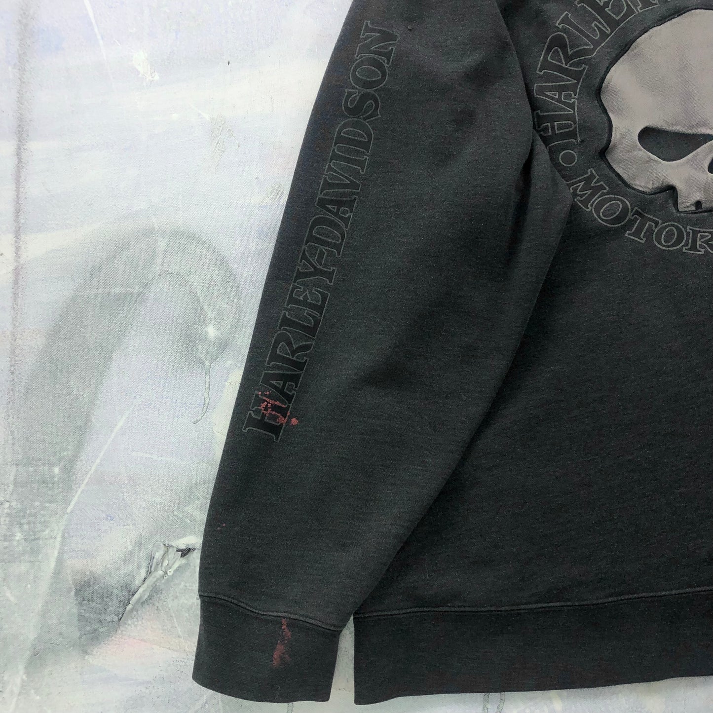 Harley Davidson Motorcycles Embroided Willie G Skull Zip Hoodie Sweatshirt XXL