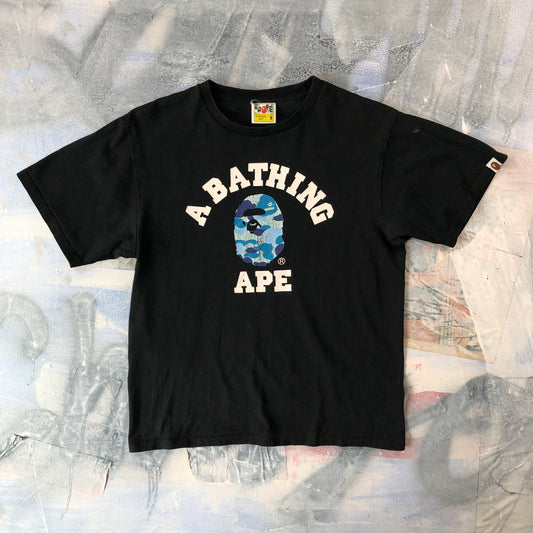 Vintage A Bathing Ape Blue Camo Head T Shirt M
