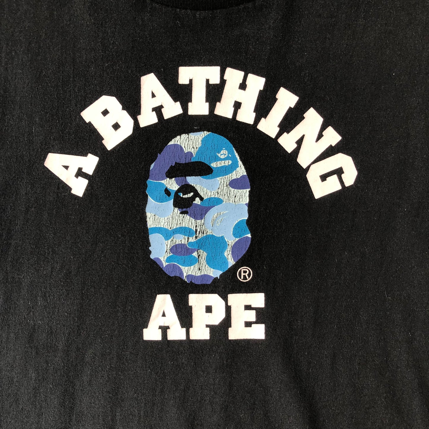 Vintage A Bathing Ape Blue Camo Head T Shirt M