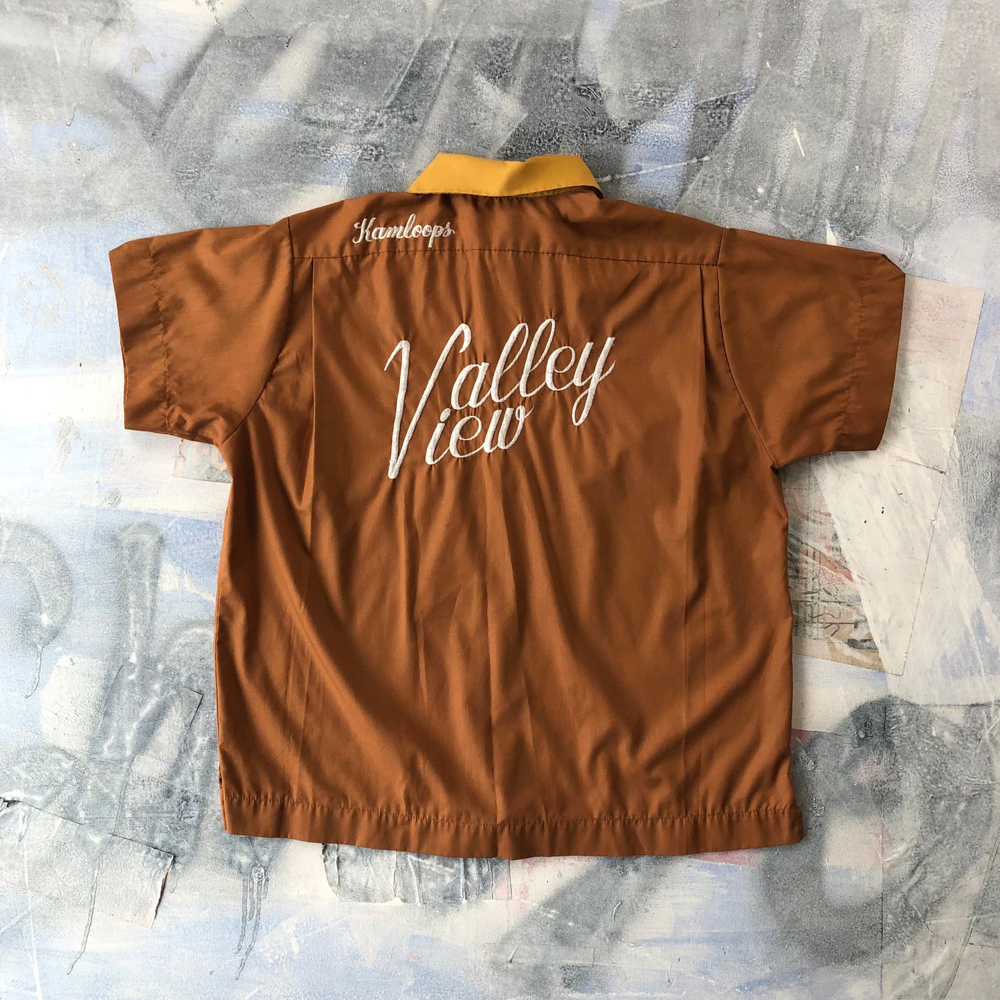 Vintage USA 70s Hilton Valley View Kamloops Camp Bowling Button Shirt L