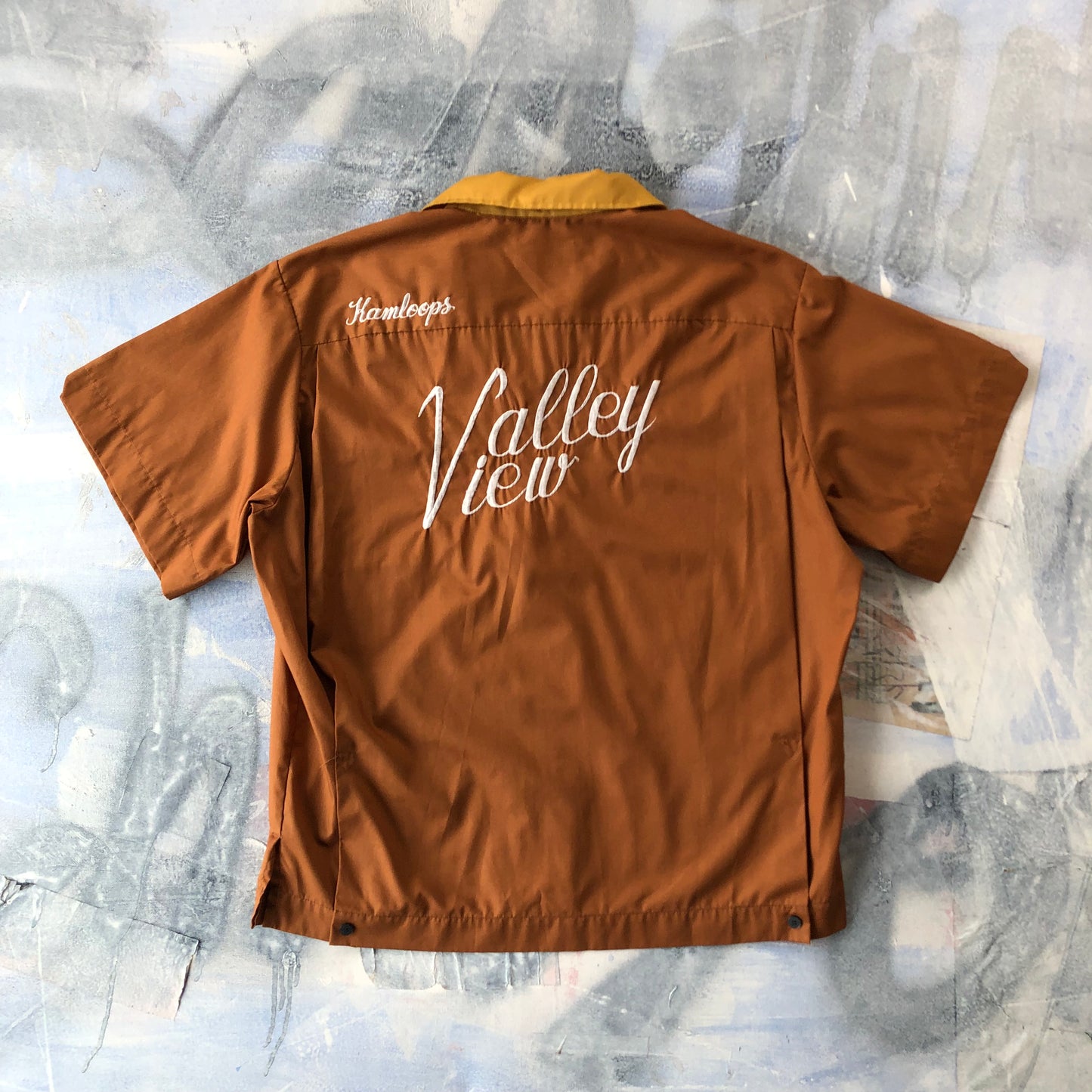 Vintage USA 70s Hilton Valley View Kamloops Camp Bowling Button Shirt L