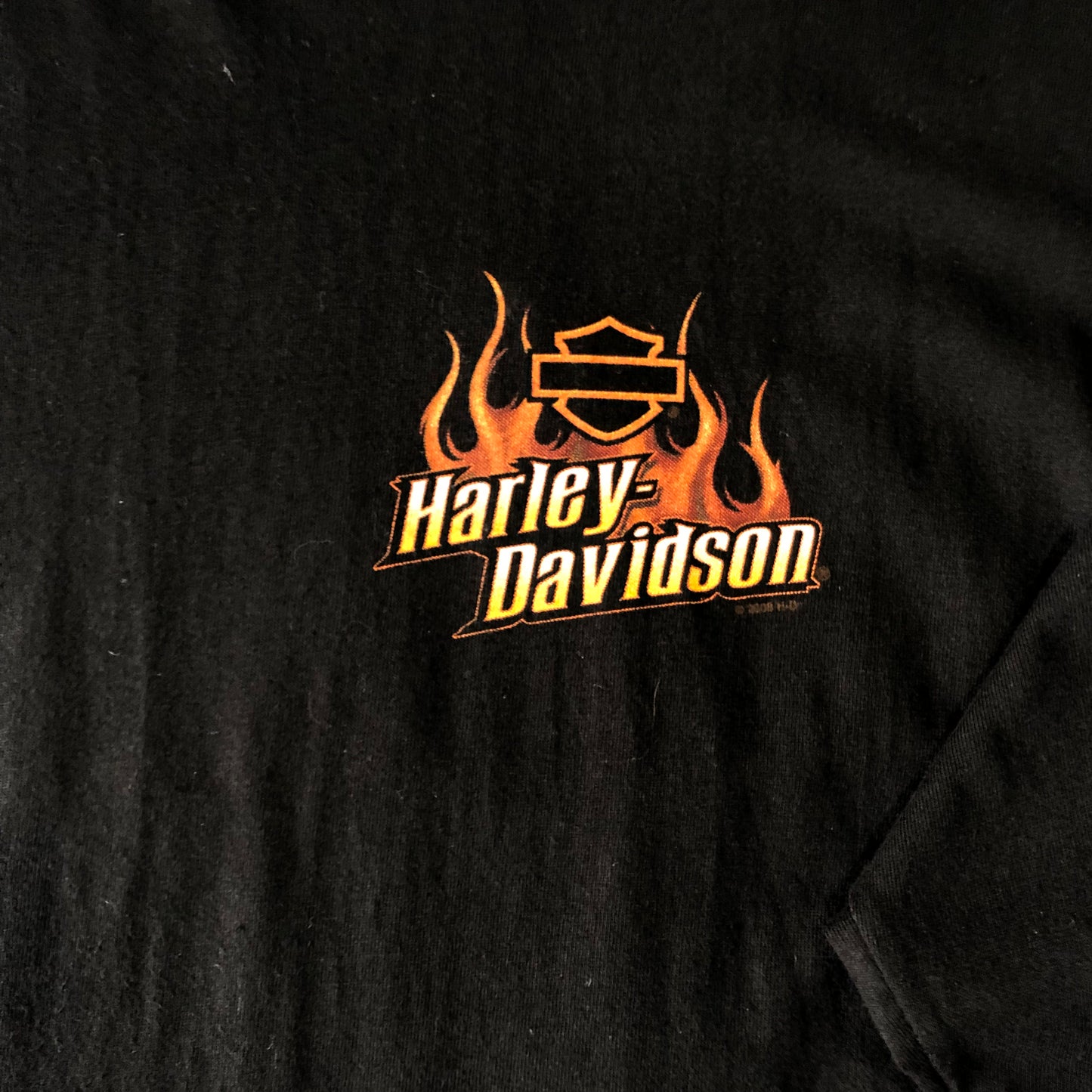Harley Davidson Motorcycles New York City Flames Retro USA Long Sleeve Shirt XL