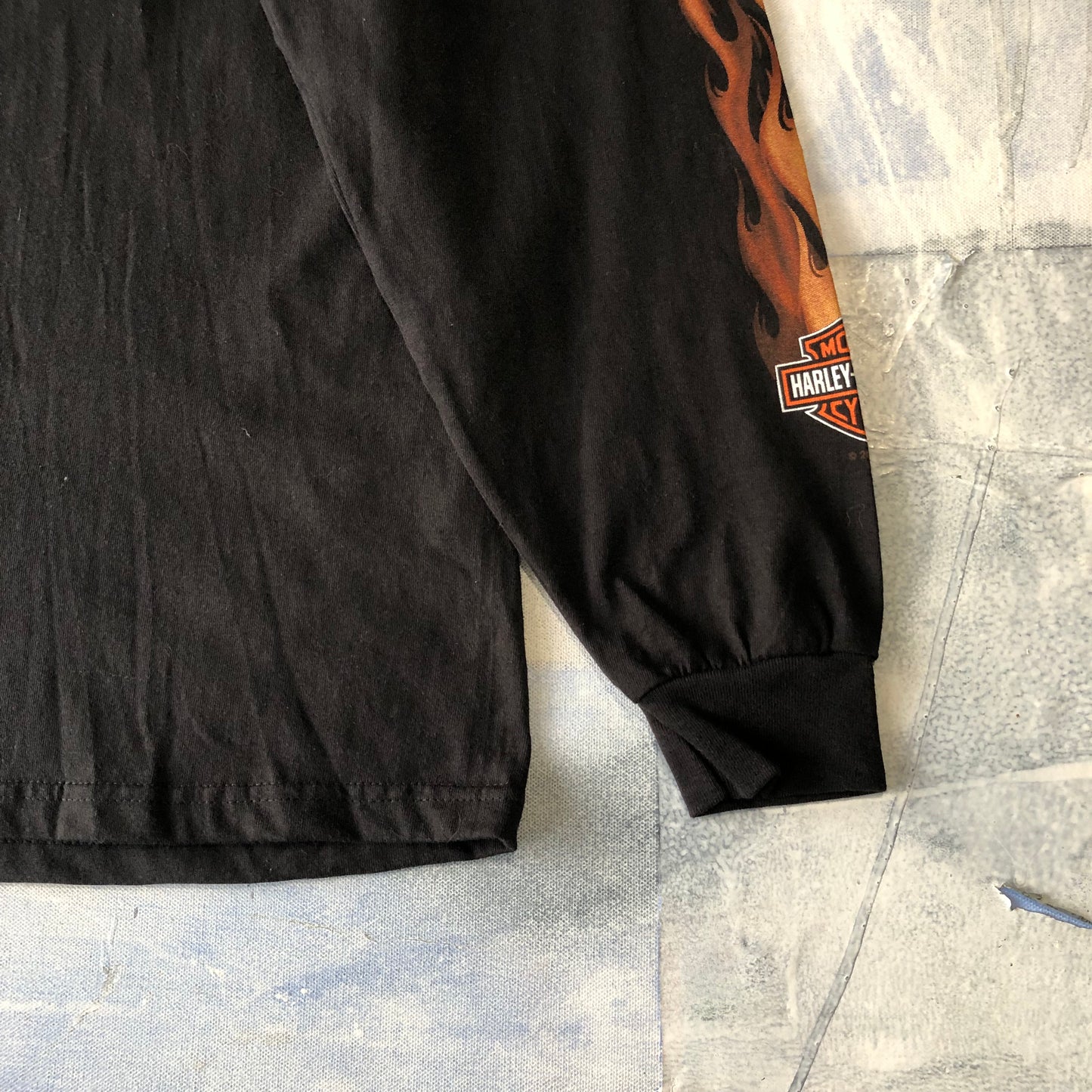 Harley Davidson Motorcycles New York City Flames Retro USA Long Sleeve Shirt XL