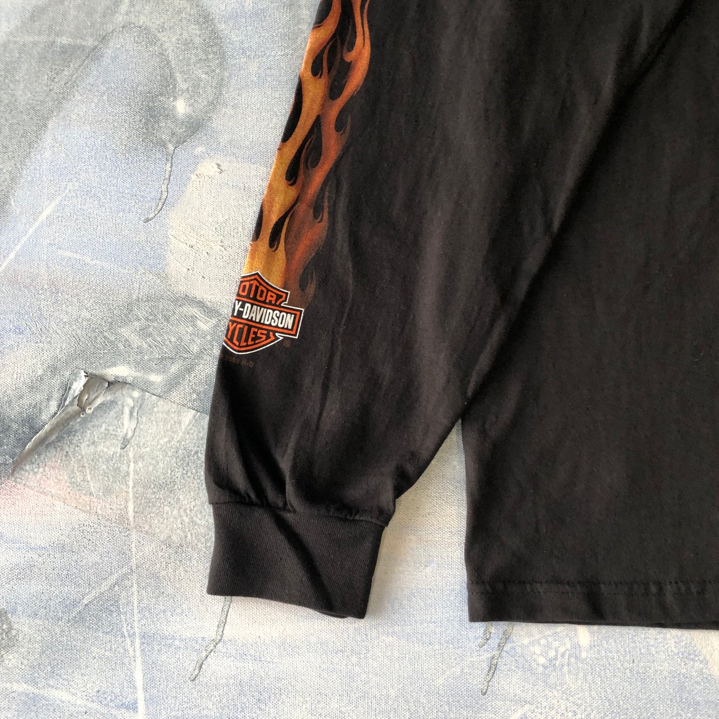 Harley Davidson Motorcycles New York City Flames Retro USA Long Sleeve Shirt XL