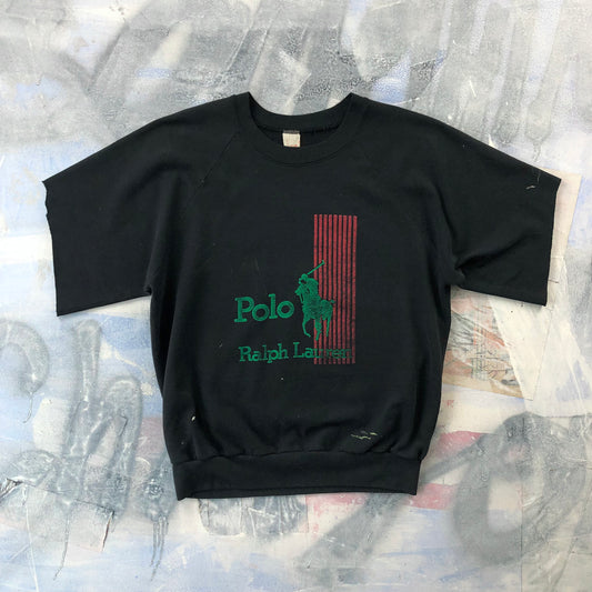 Vintage USA 80s Polo Ralph Lauren Custom Cut Off Crewneck Sweatshirt L