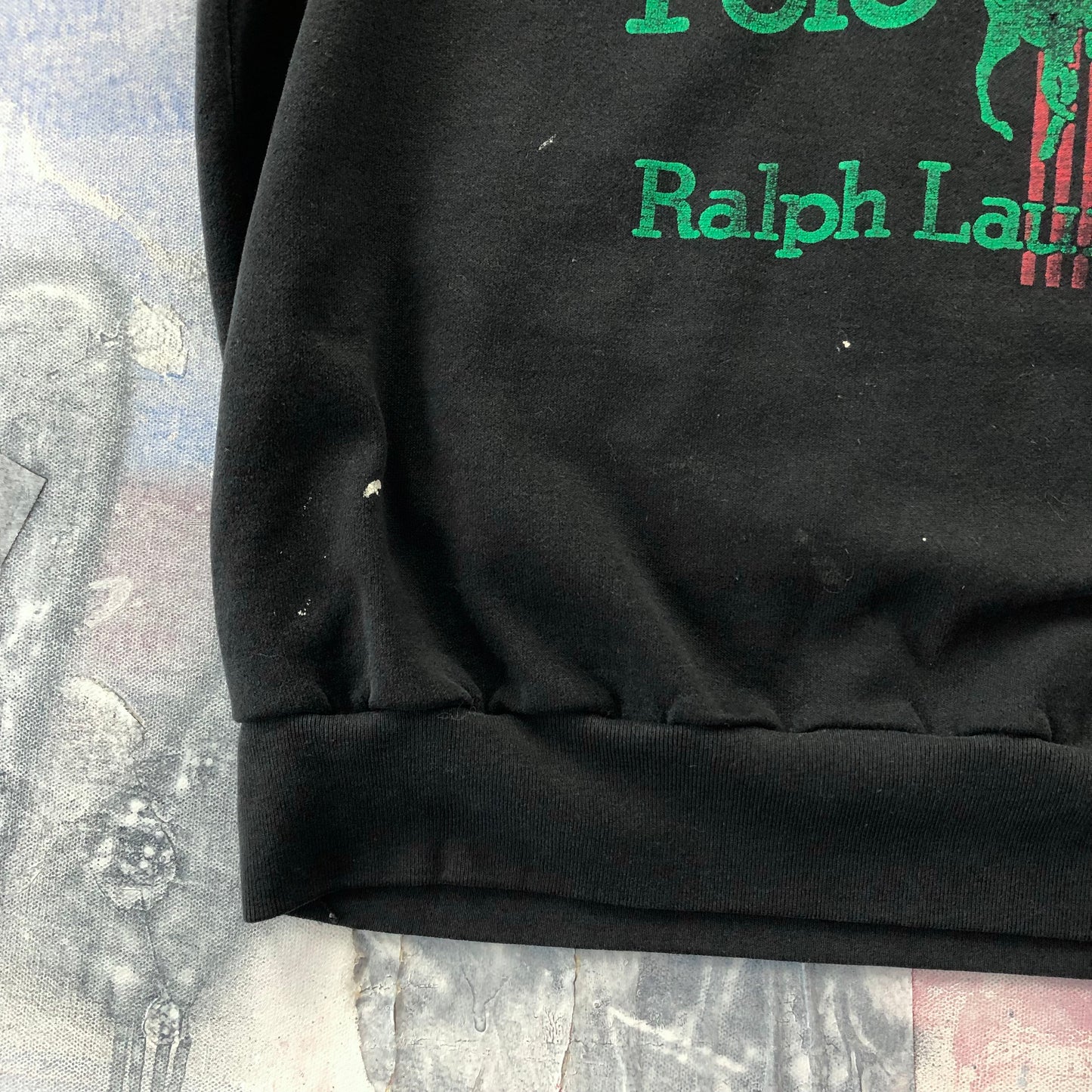 Vintage USA 80s Polo Ralph Lauren Custom Cut Off Crewneck Sweatshirt L