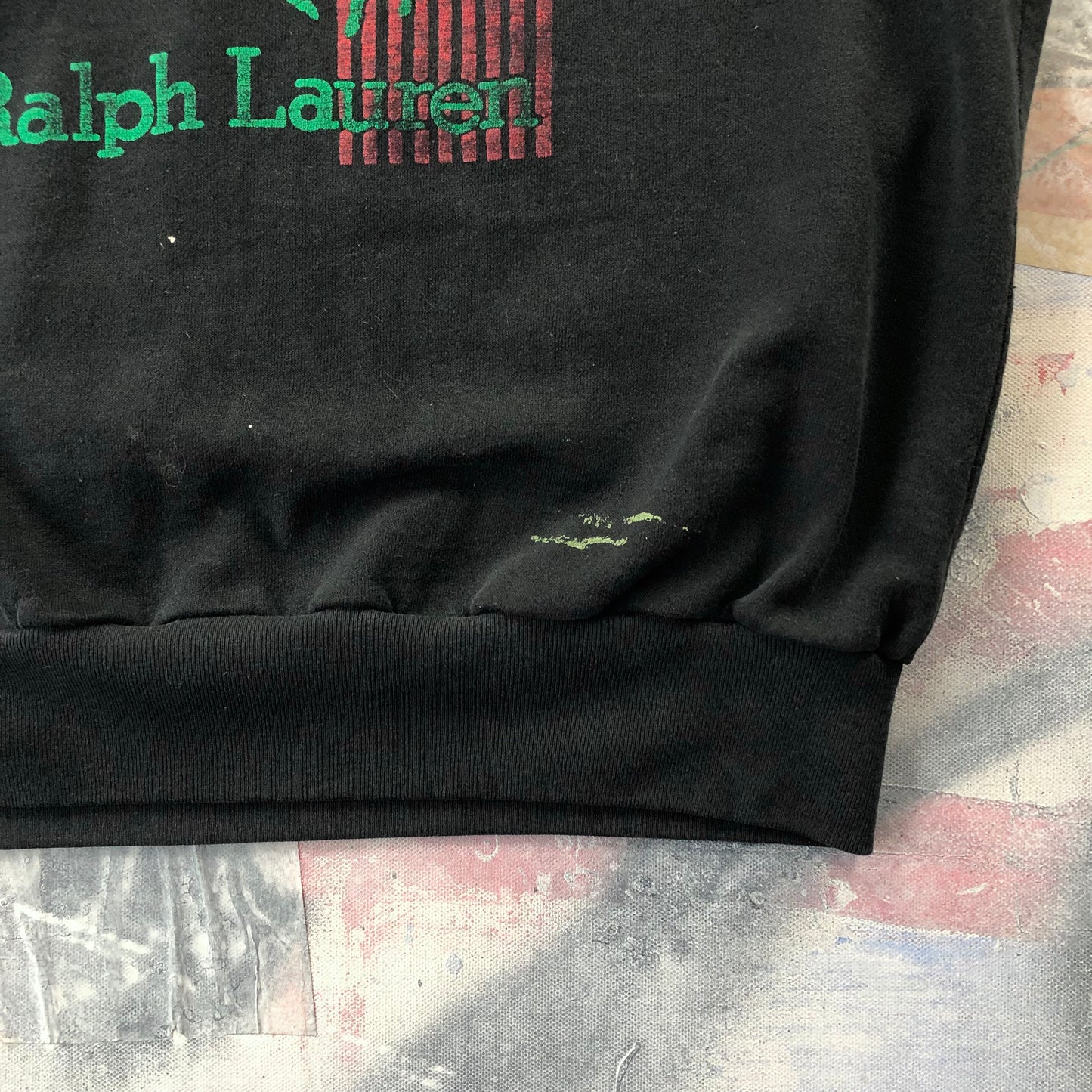 Vintage USA 80s Polo Ralph Lauren Custom Cut Off Crewneck Sweatshirt L