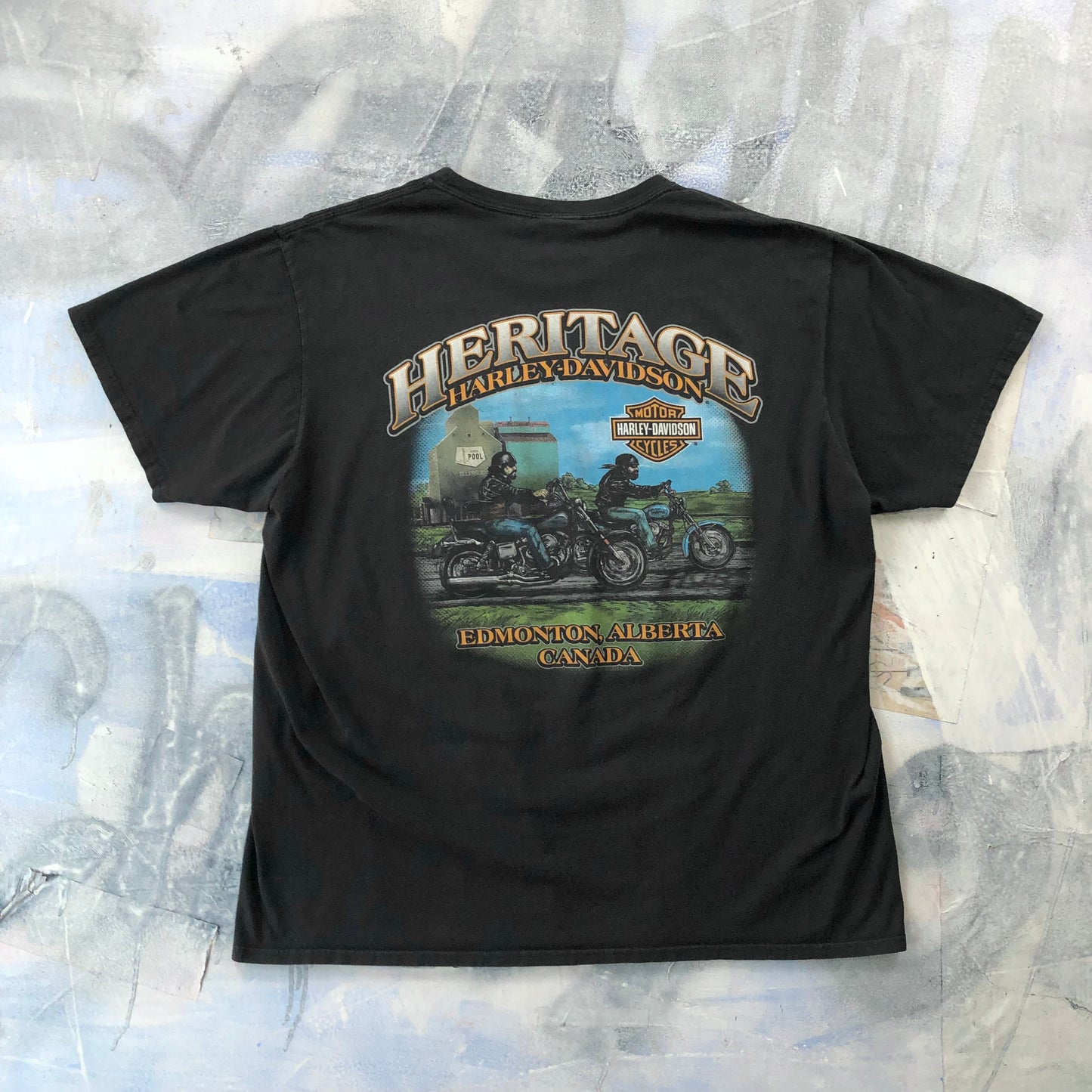 Harley Davidson Motorcycles Eagle Heritage Edmonton Alberta T Shirt XL