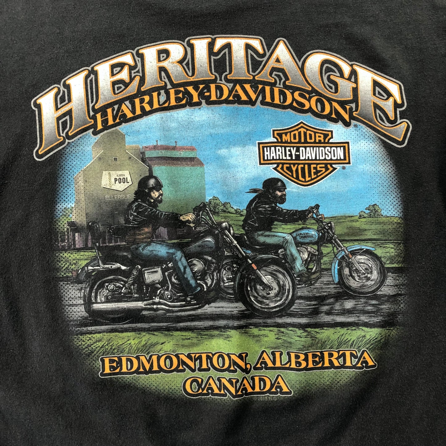 Harley Davidson Motorcycles Eagle Heritage Edmonton Alberta T Shirt XL