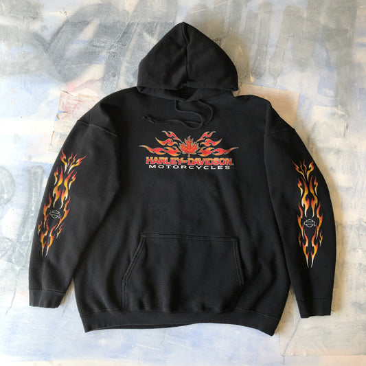 Harley Davidson Motorcycles Kane´s Kelowna B.C Flames Hoodie Sweatshirt XXL