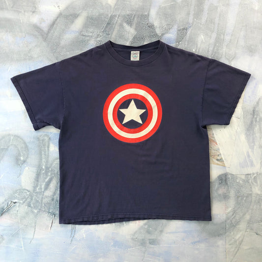 Vintage USA 90s Marvel Captain America Shield T Shirt XL
