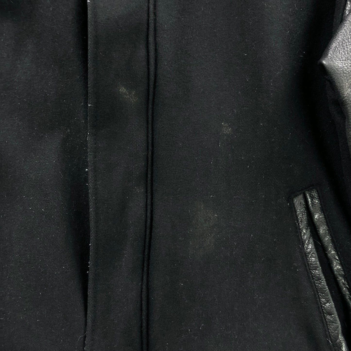 Vintage Mack Trucks Embroided Wool Leather Bomber Zip Jacket M