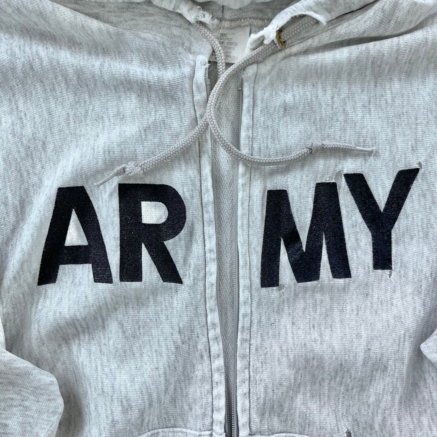 Vintage US Army Training Uniform Full Zip Hoodie Sweatshirt S