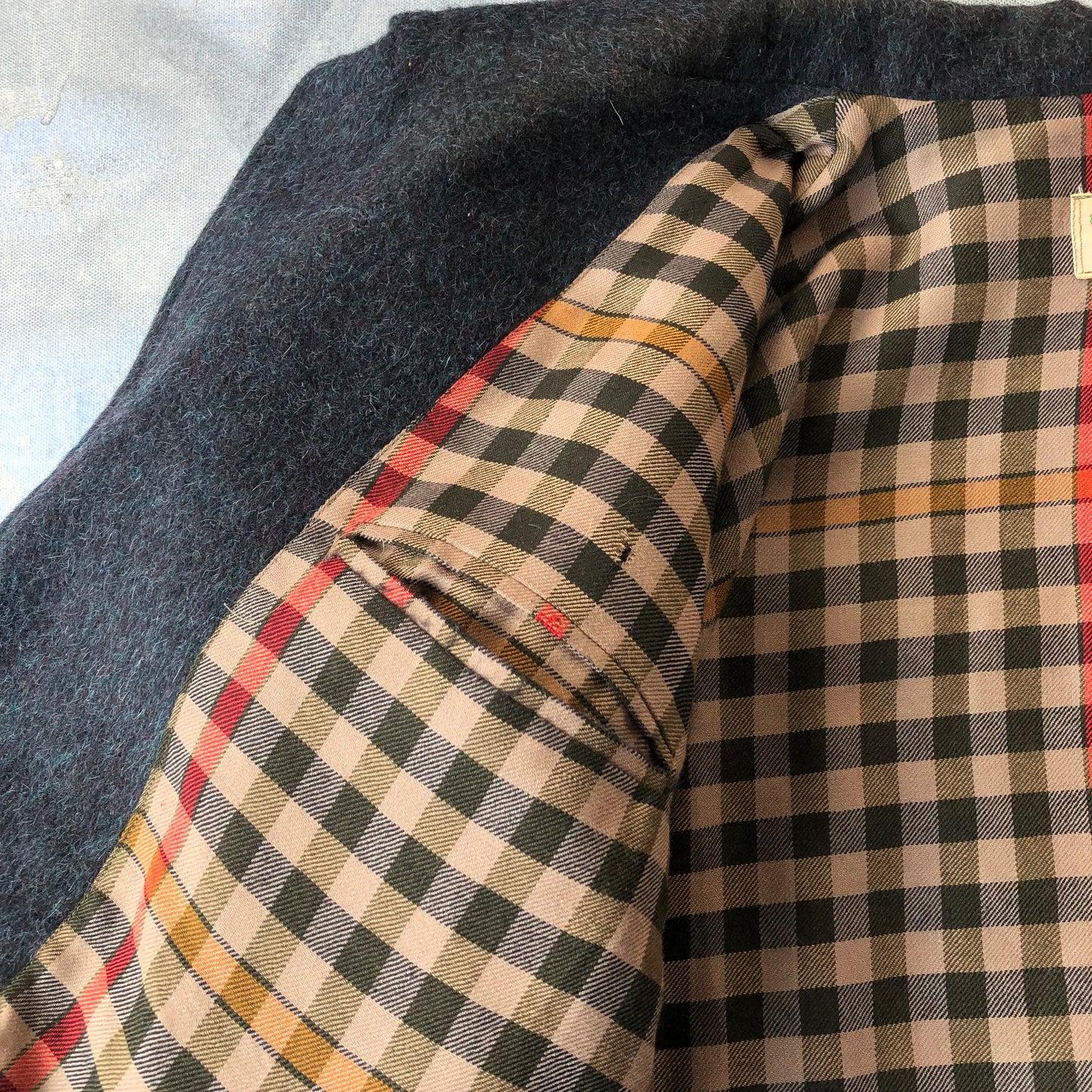 Vintage 80s Gucci Plaid lined Wool Bomber Button Jacket XL