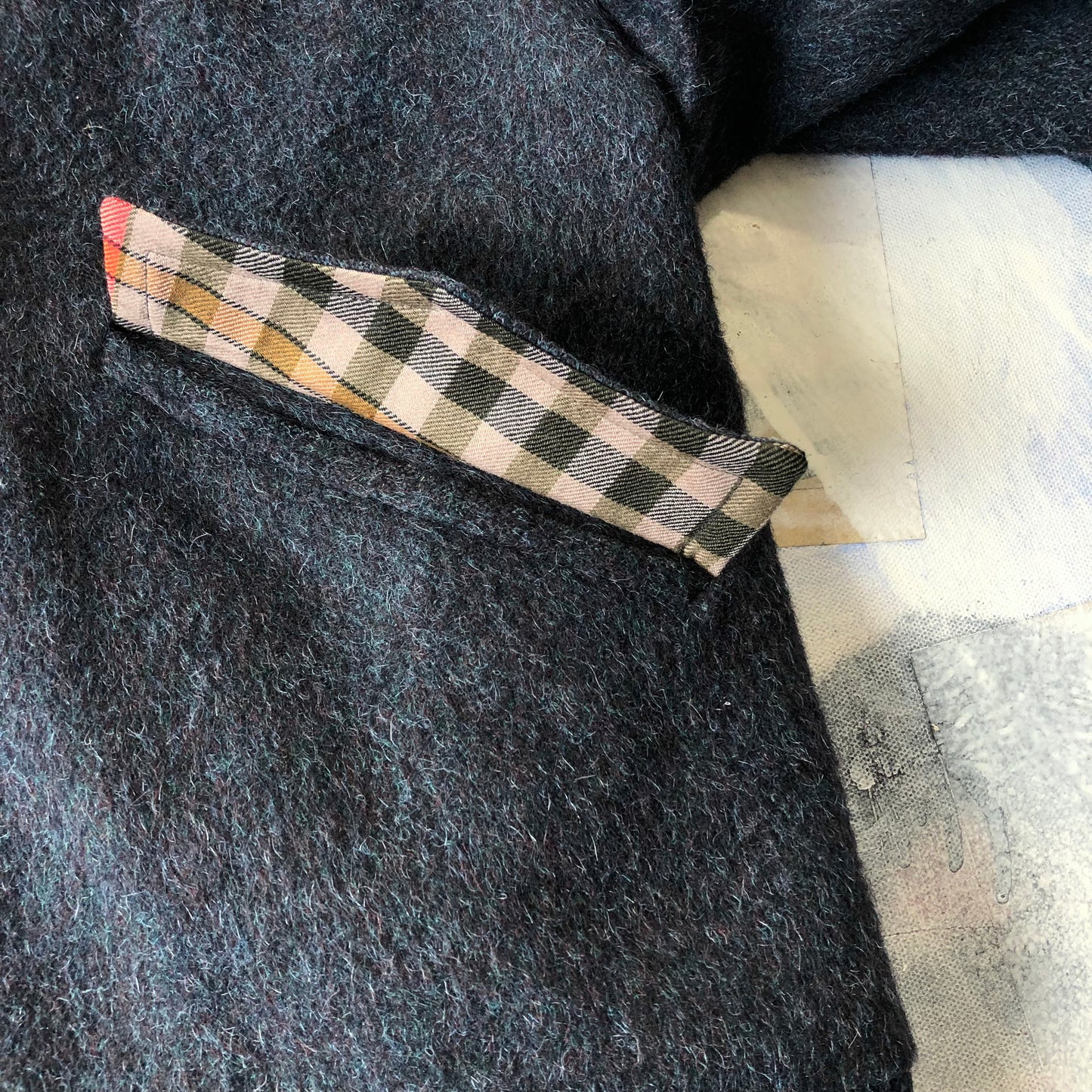 Vintage 80s Gucci Plaid lined Wool Bomber Button Jacket XL