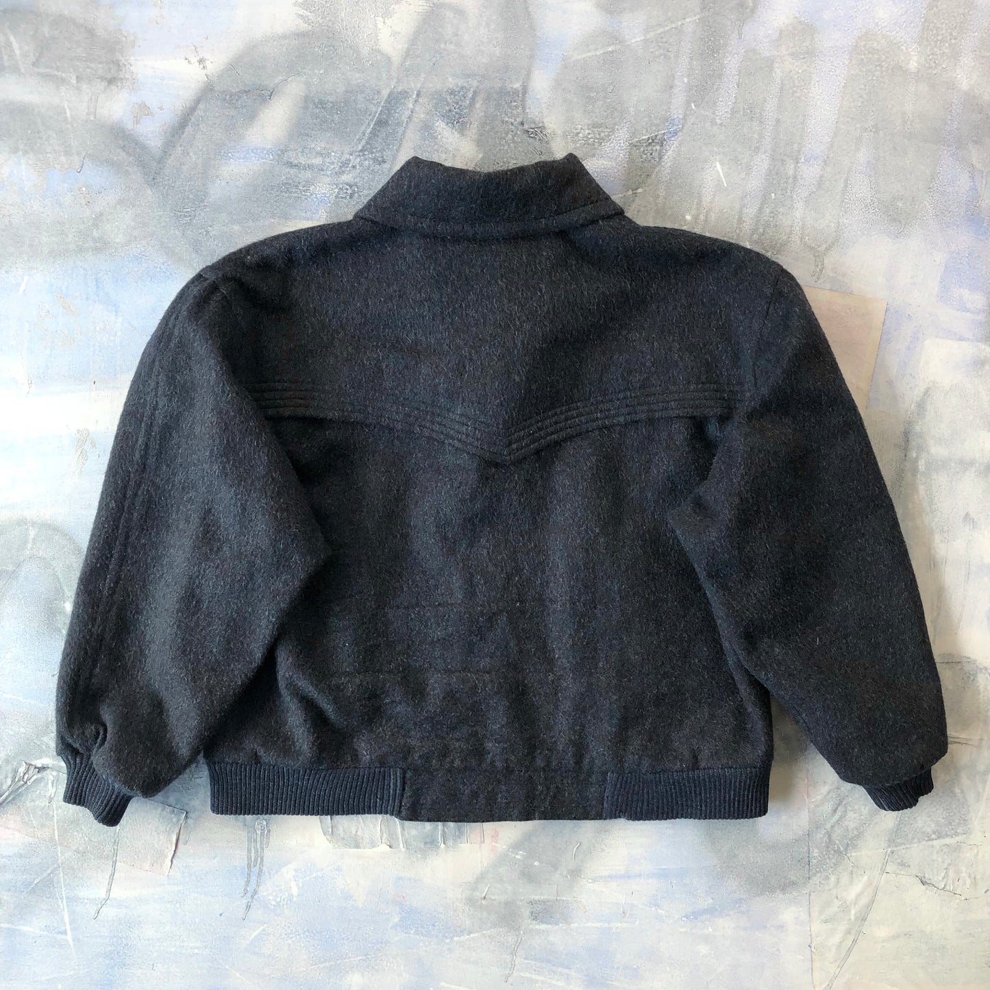 Vintage 80s Gucci Plaid lined Wool Bomber Button Jacket XL