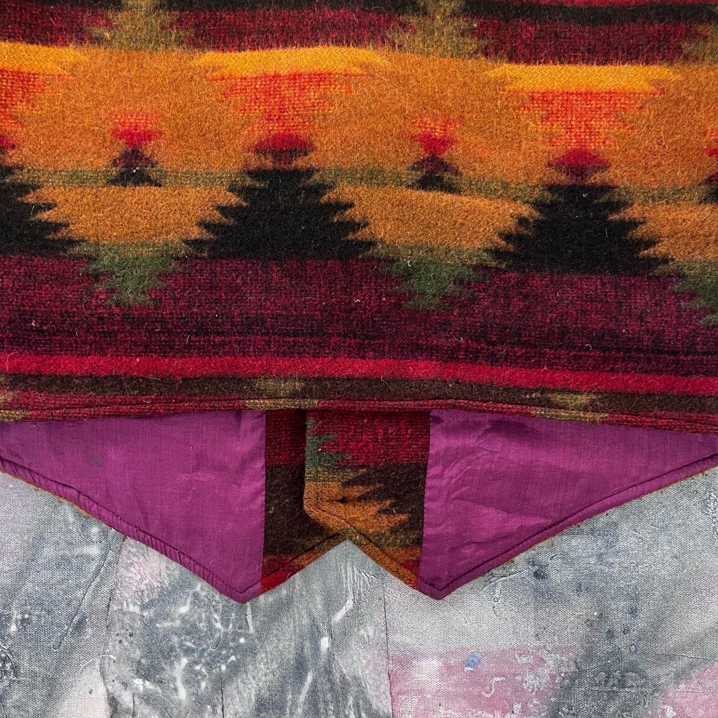 Vintage Western Aztec Wool Blanked Lined Button Vest L