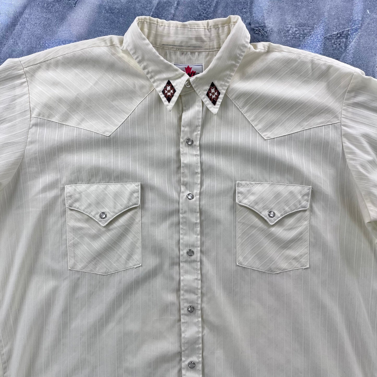 Vintage MWG  Western Pearl Snap Button Long Sleeve Shirt XL