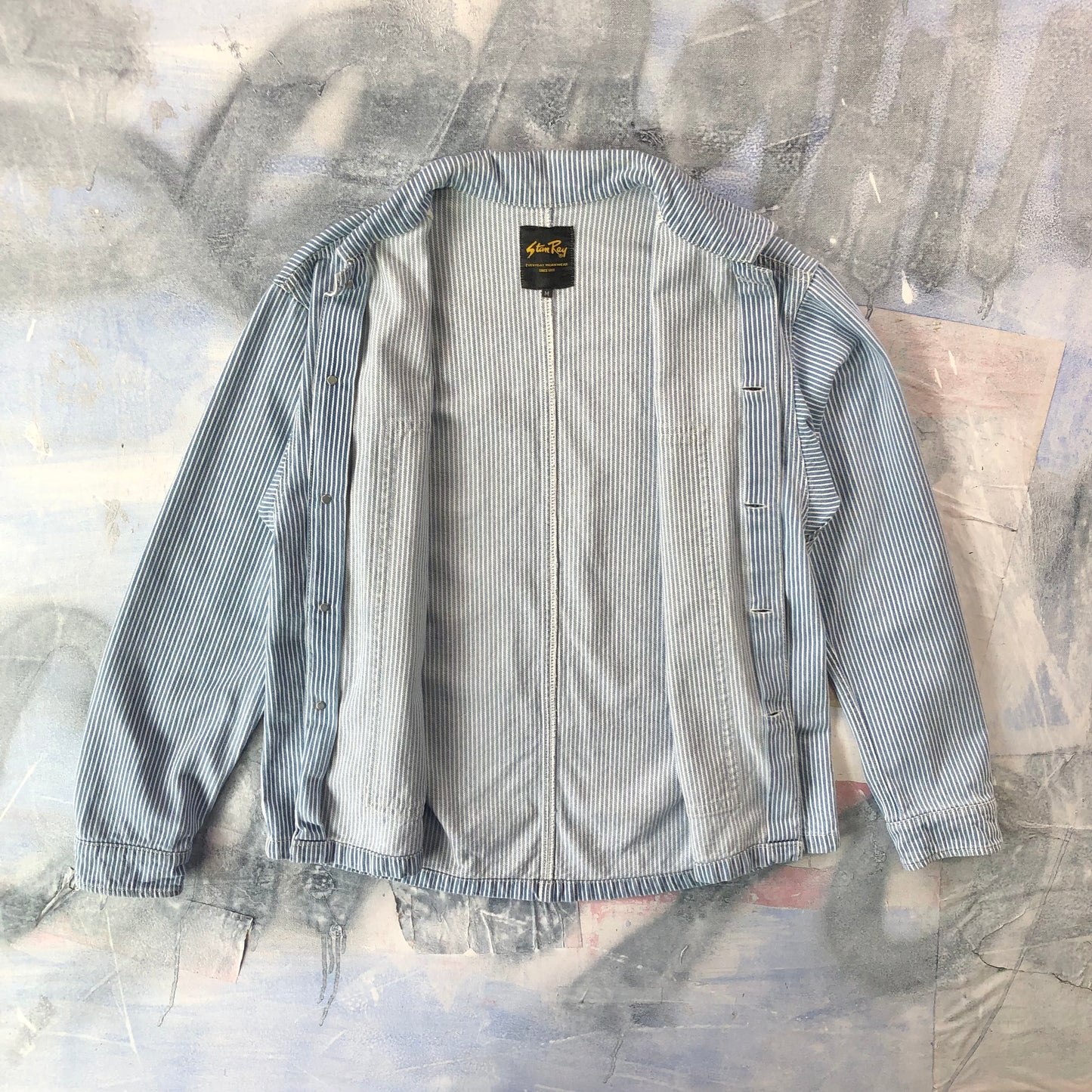 Vintage Stan Ray USA Pin Stripe Workwear Button Jacket M