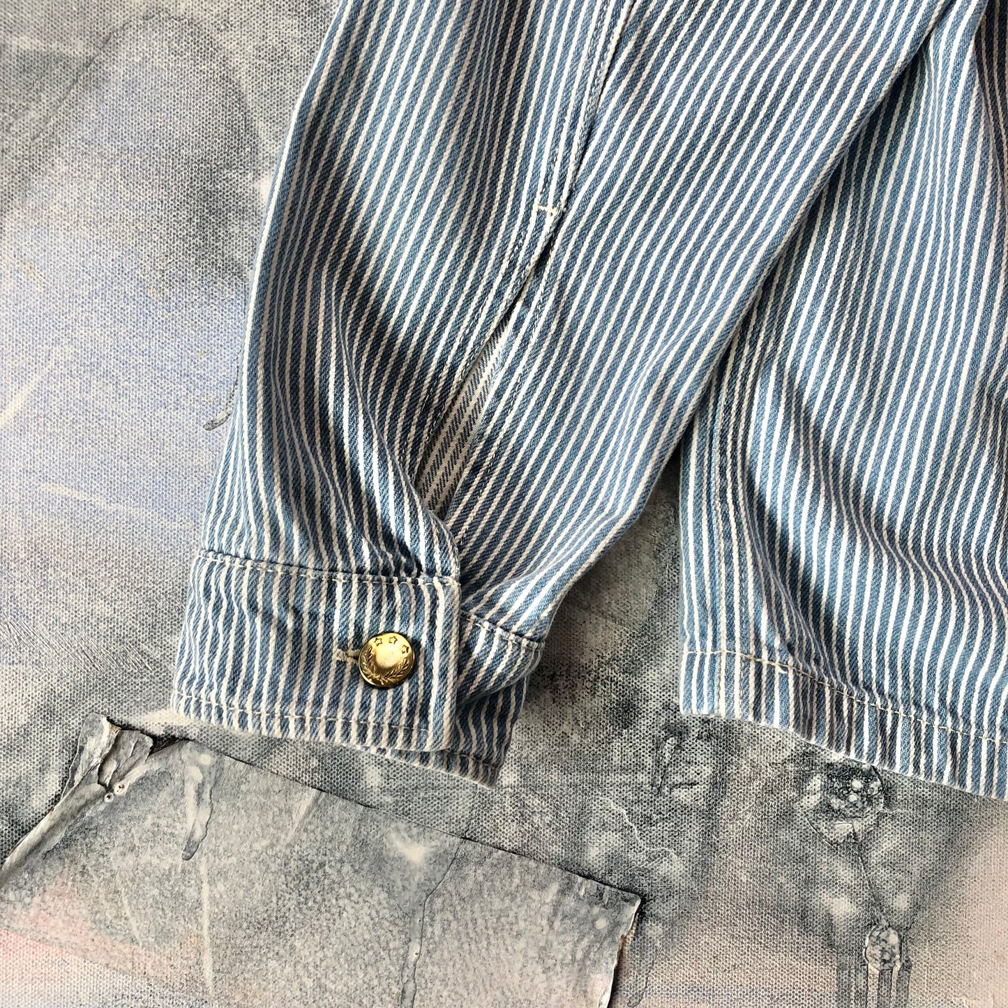 Vintage Stan Ray USA Pin Stripe Workwear Button Jacket M