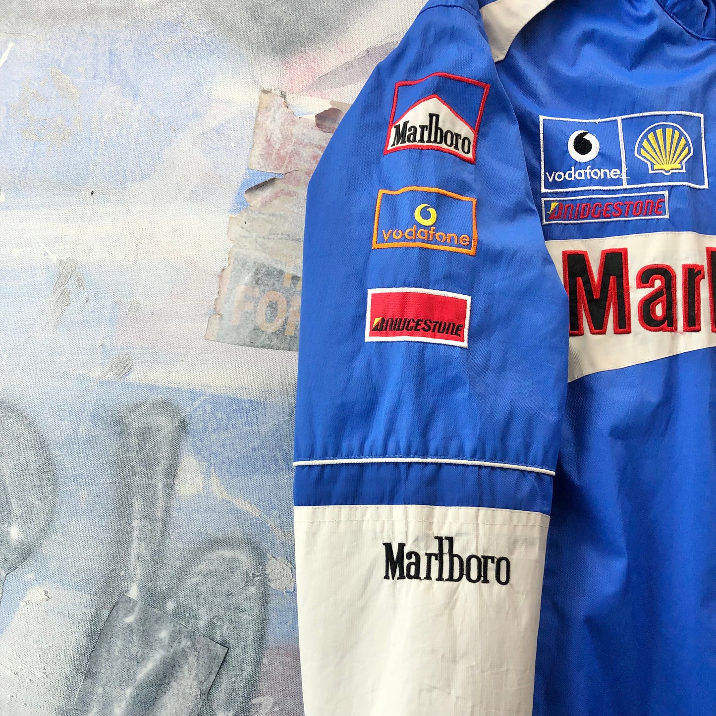 Vintage 90s Malboro Ferrari Michael Schumacher Quilted Lined Embroided Sport Racing Zip Jacket XXXL