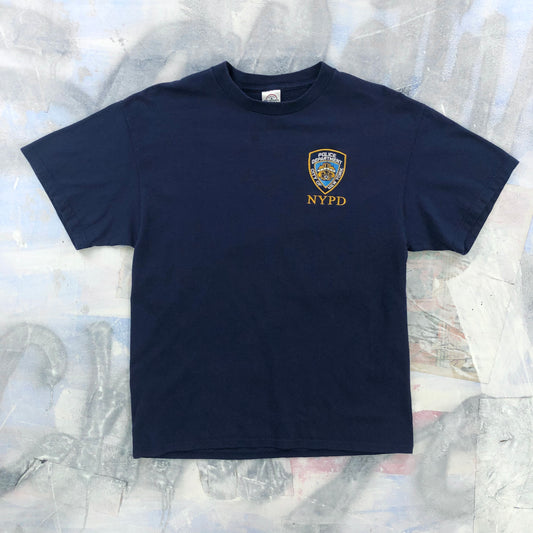 Vintage NYPD Embroided T Shirt L