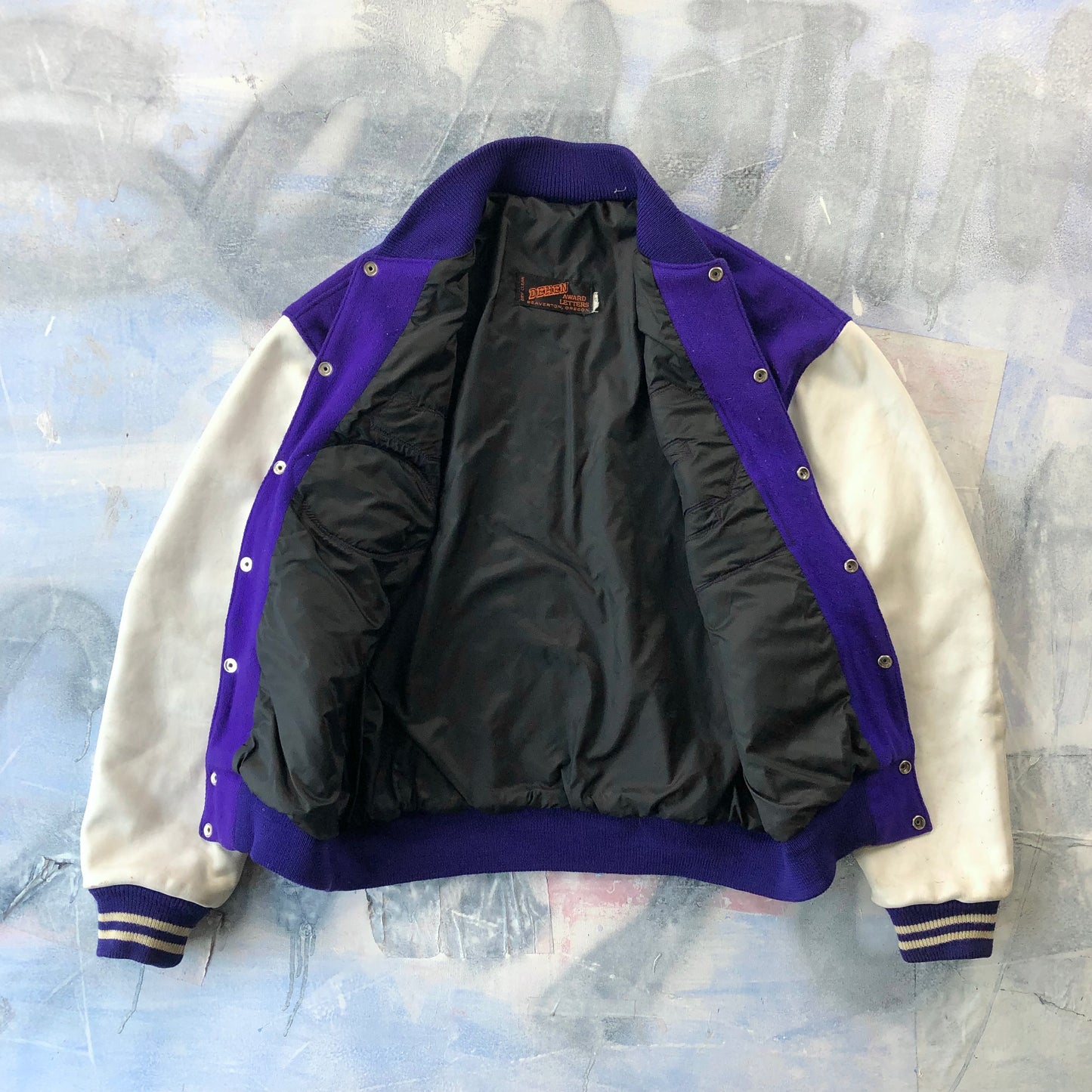 Vintage Varsity Football 1985 Co-Metro Champs Letterman Leather Quilted Button Jacket XL