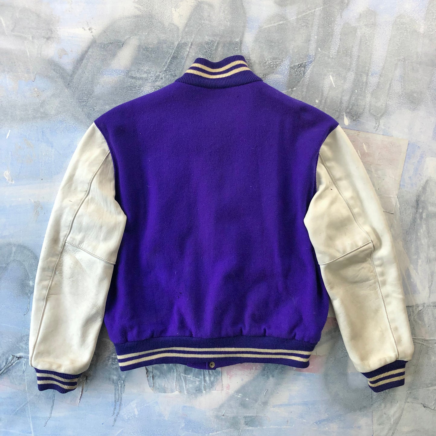 Vintage Varsity Football 1985 Co-Metro Champs Letterman Leather Quilted Button Jacket XL