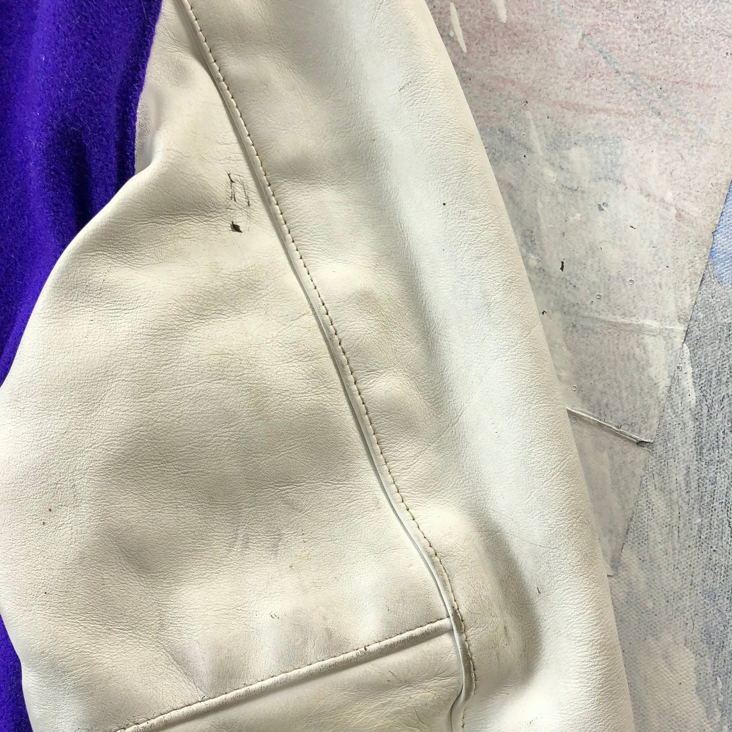 Vintage Varsity Football 1985 Co-Metro Champs Letterman Leather Quilted Button Jacket XL