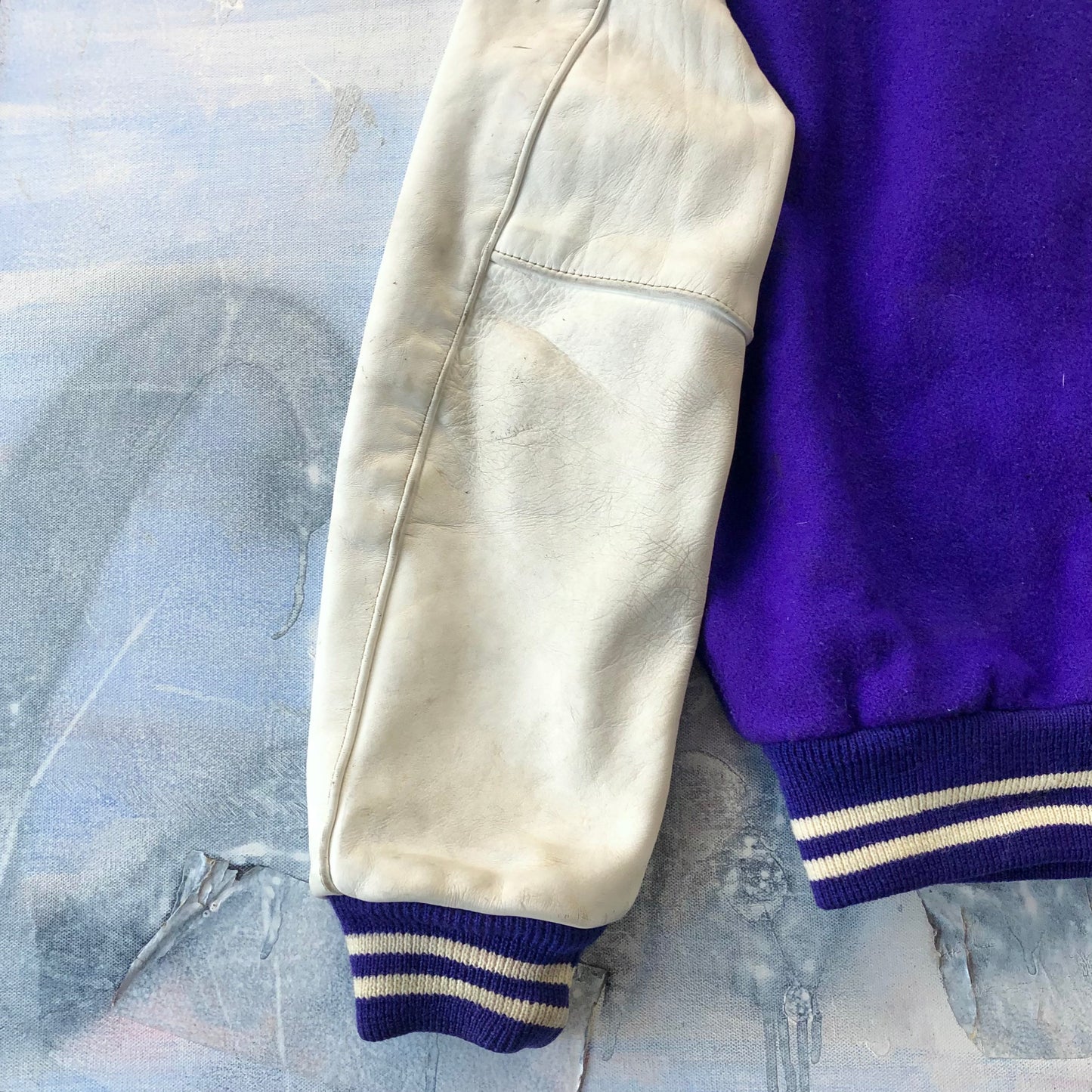 Vintage Varsity Football 1985 Co-Metro Champs Letterman Leather Quilted Button Jacket XL