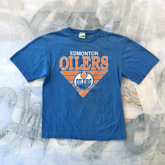 Vintage 90s NHL Edmonton Oilers Cam Neeley Single Stitch T Shirt M