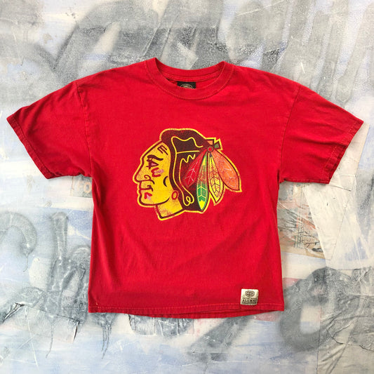Vintage Old Time Hockey NHL Chicago Blackhawks Tony Esposito T Shirt L