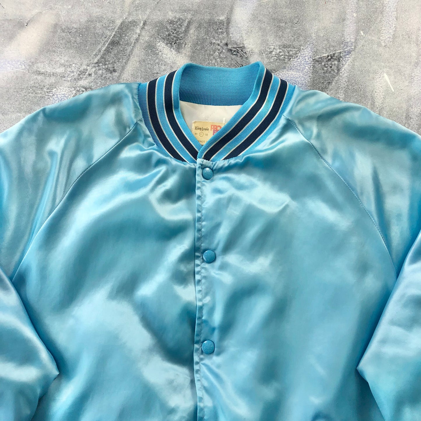 Vintage USA 80s Stockman Fallon Nevada King Louie Pro Fit Satin Bomber Quilted Button Jacket XL