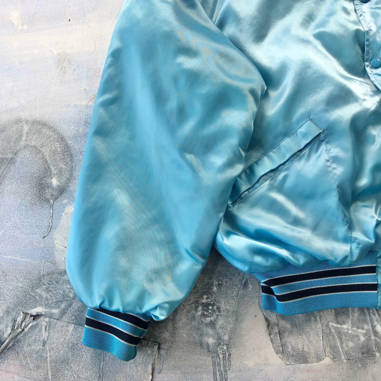 Vintage USA 80s Stockman Fallon Nevada King Louie Pro Fit Satin Bomber Quilted Button Jacket XL