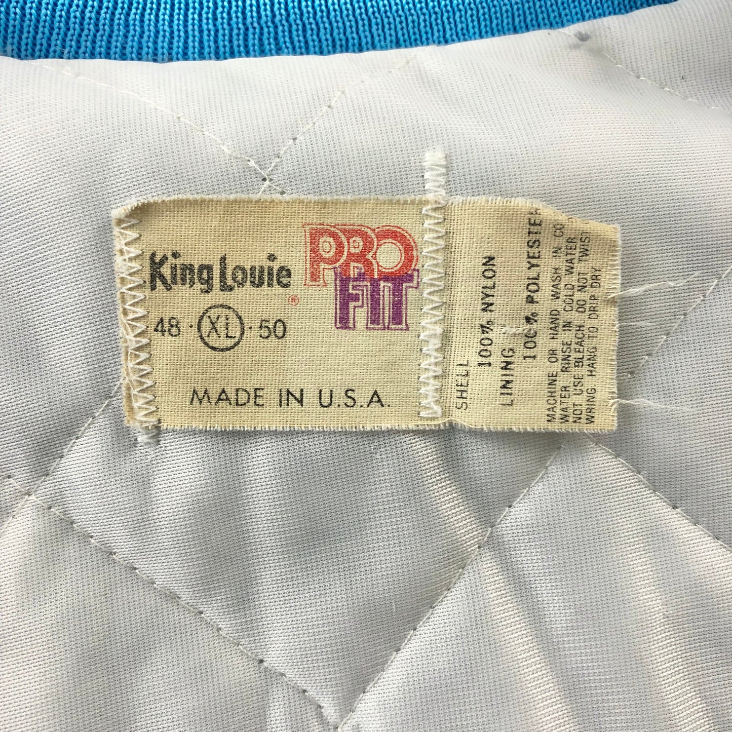 Vintage USA 80s Stockman Fallon Nevada King Louie Pro Fit Satin Bomber Quilted Button Jacket XL