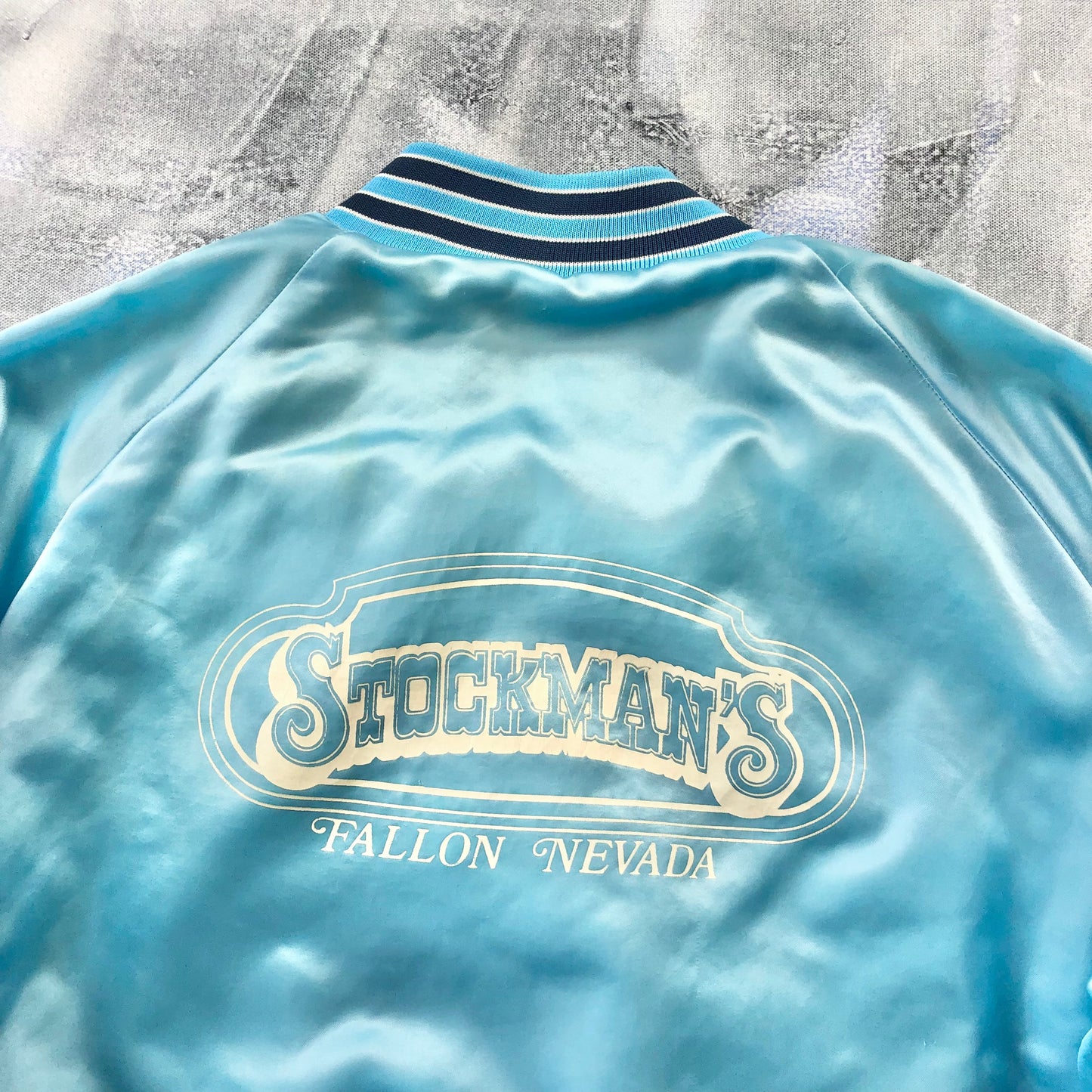 Vintage USA 80s Stockman Fallon Nevada King Louie Pro Fit Satin Bomber Quilted Button Jacket XL