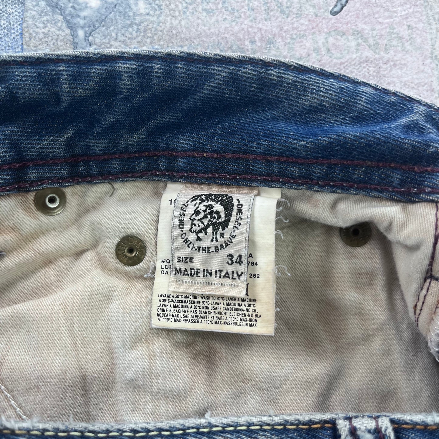 Diesel Bootcut Button Fly Selvedge Denim Jean W34