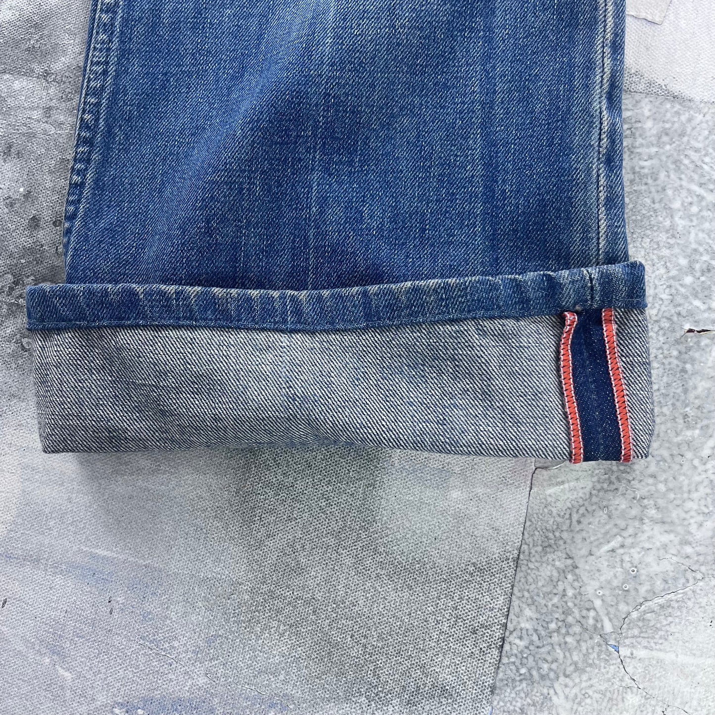 Diesel Bootcut Distressed Style Button Fly Selvedge Denim Jean W34