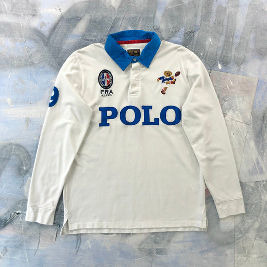 Vintage Polo Ralph Lauren France Rugby Long Sleeve Polo Shirt L