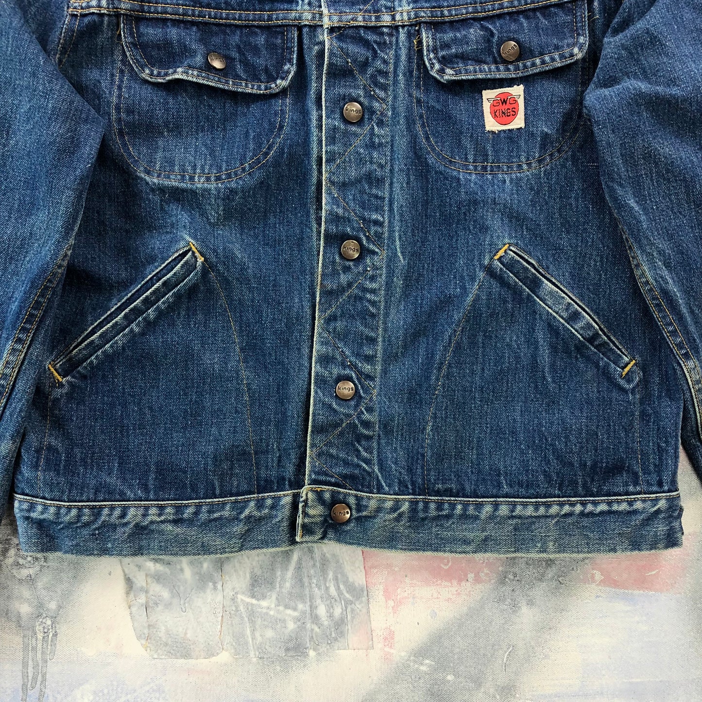 Vintage 60s Great Western Garment Kings Denim Button Jacket L