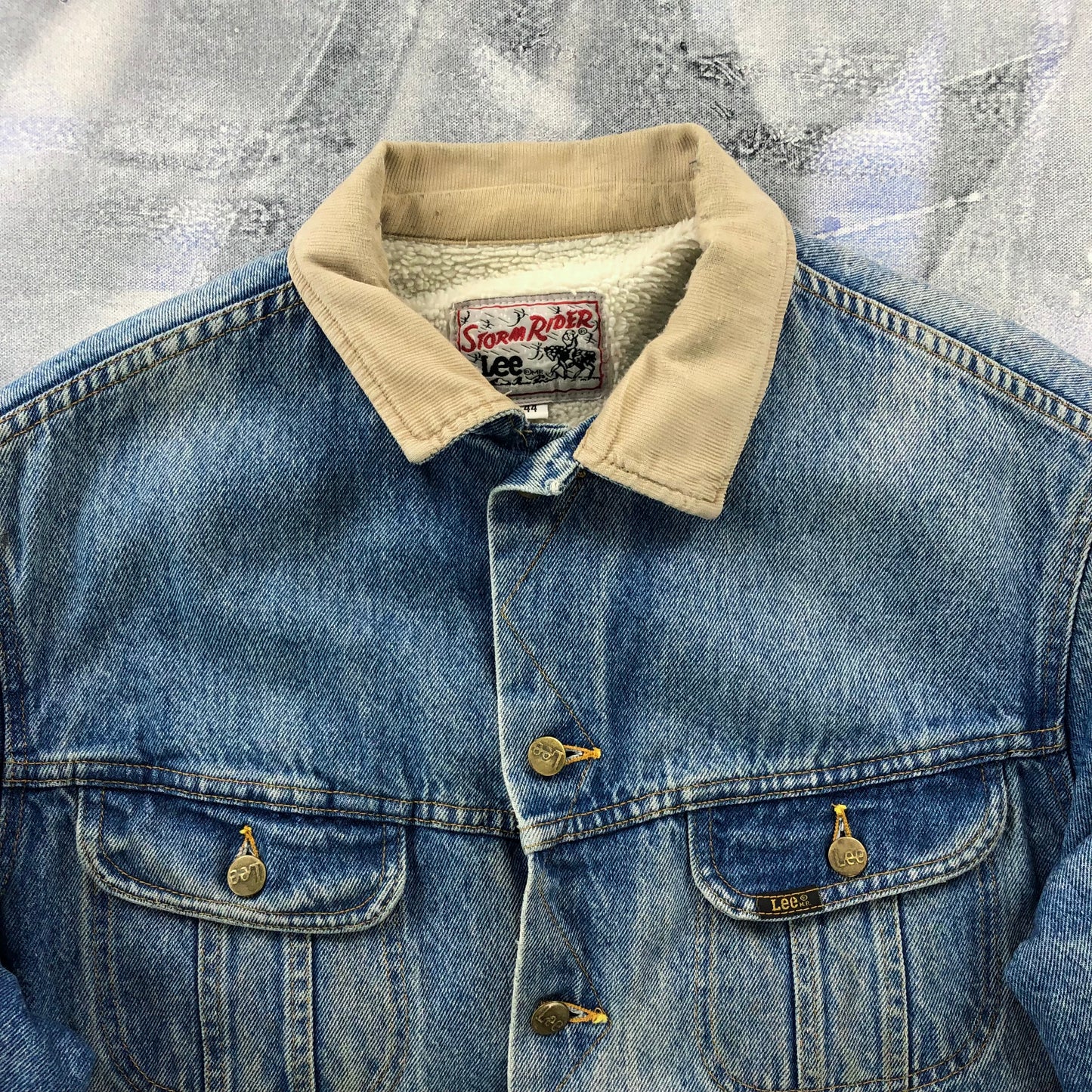 Vintage Lee Storm Rider Sherpa Lined Denim Button Jacket L