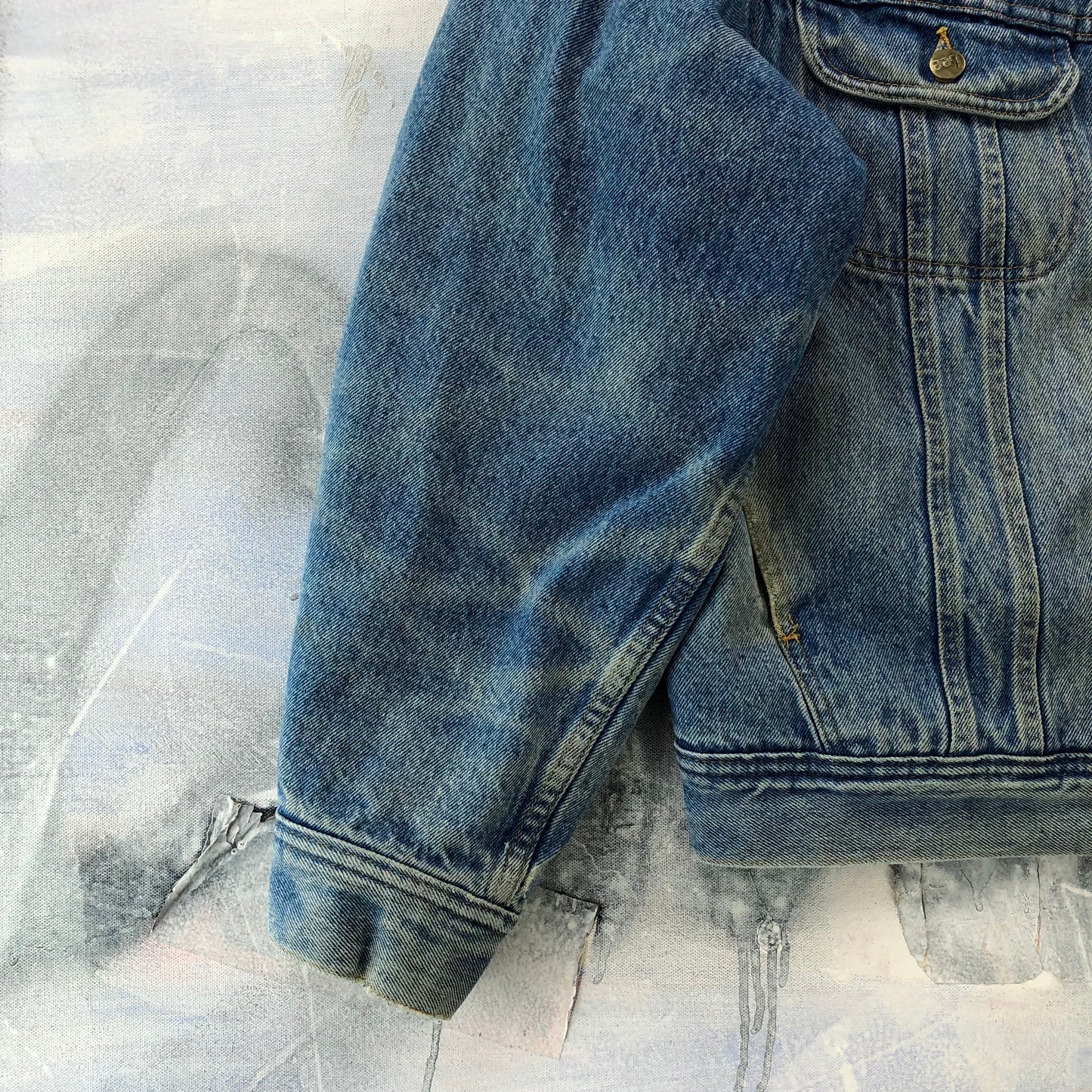 Vintage Lee Storm Rider Sherpa Lined Denim Button Jacket L