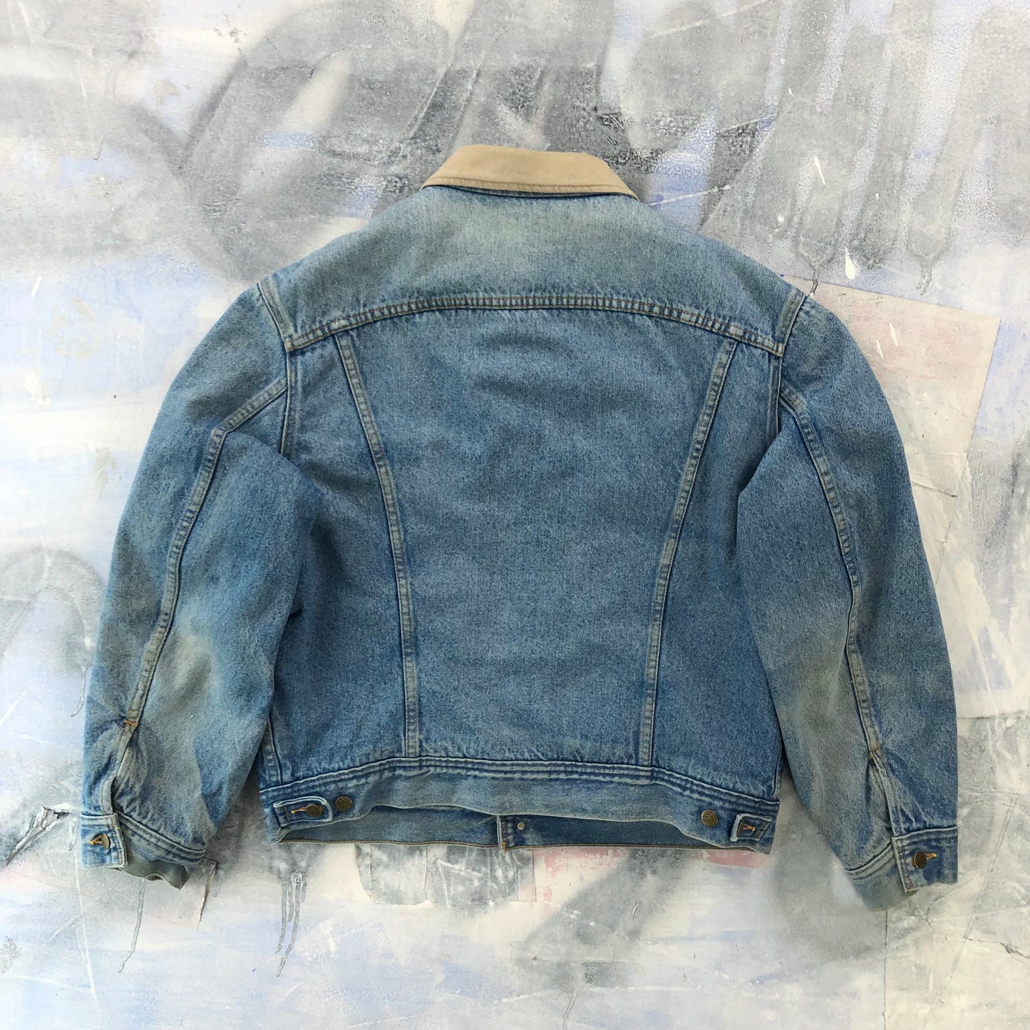 Vintage Lee Storm Rider Sherpa Lined Denim Button Jacket L