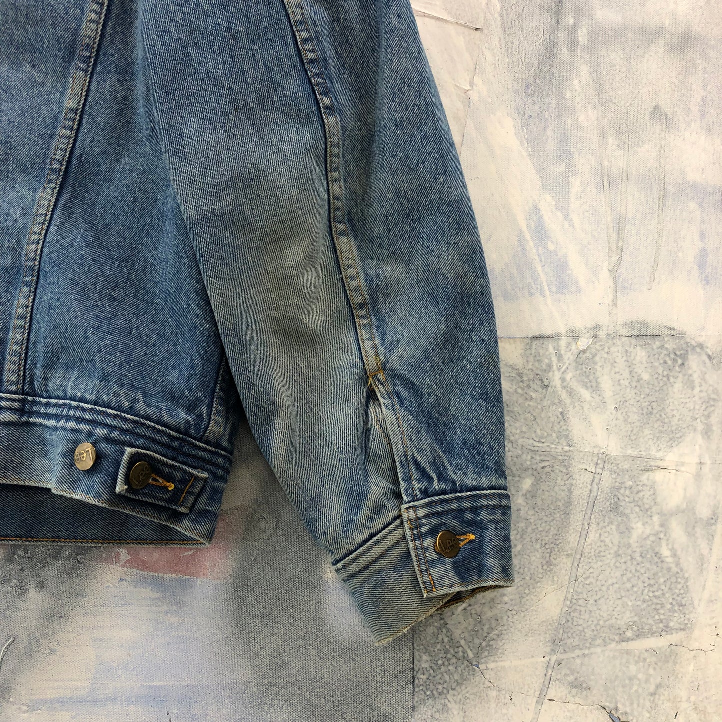 Vintage Lee Storm Rider Sherpa Lined Denim Button Jacket L