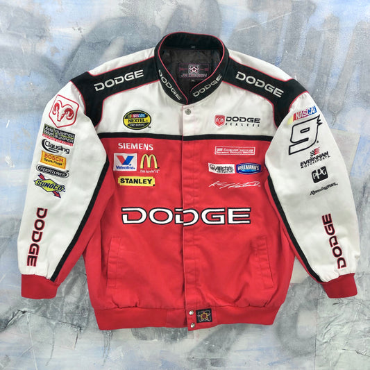 Vintage JH Design Dodge Nascar Kasey Kane 9 Racing Zip Jacket XXL