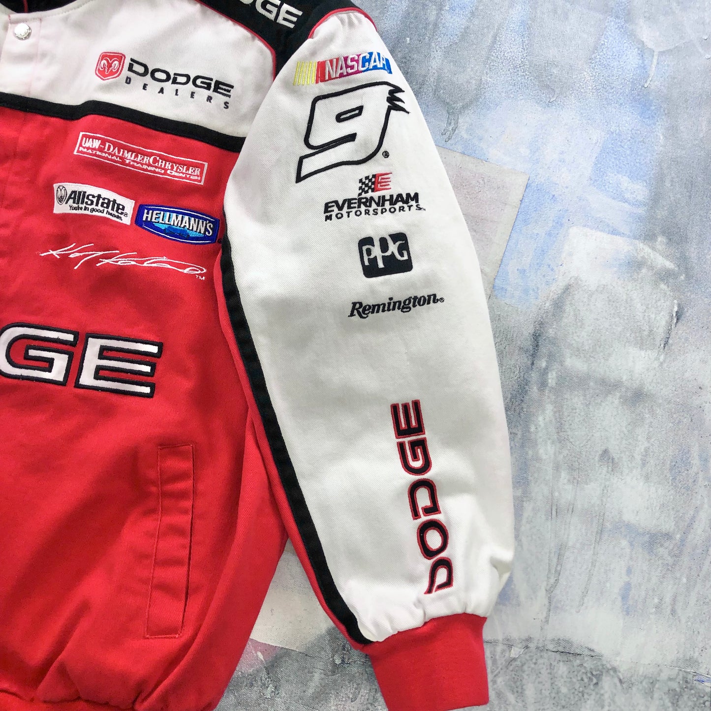 Vintage JH Design Dodge Nascar Kasey Kane 9 Racing Zip Jacket XXL