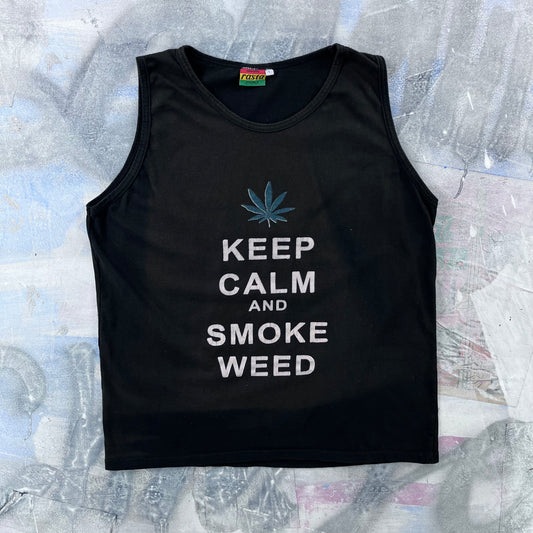 Rasta Bob Marley Keep Calm And Smoke Weed Tank Top L