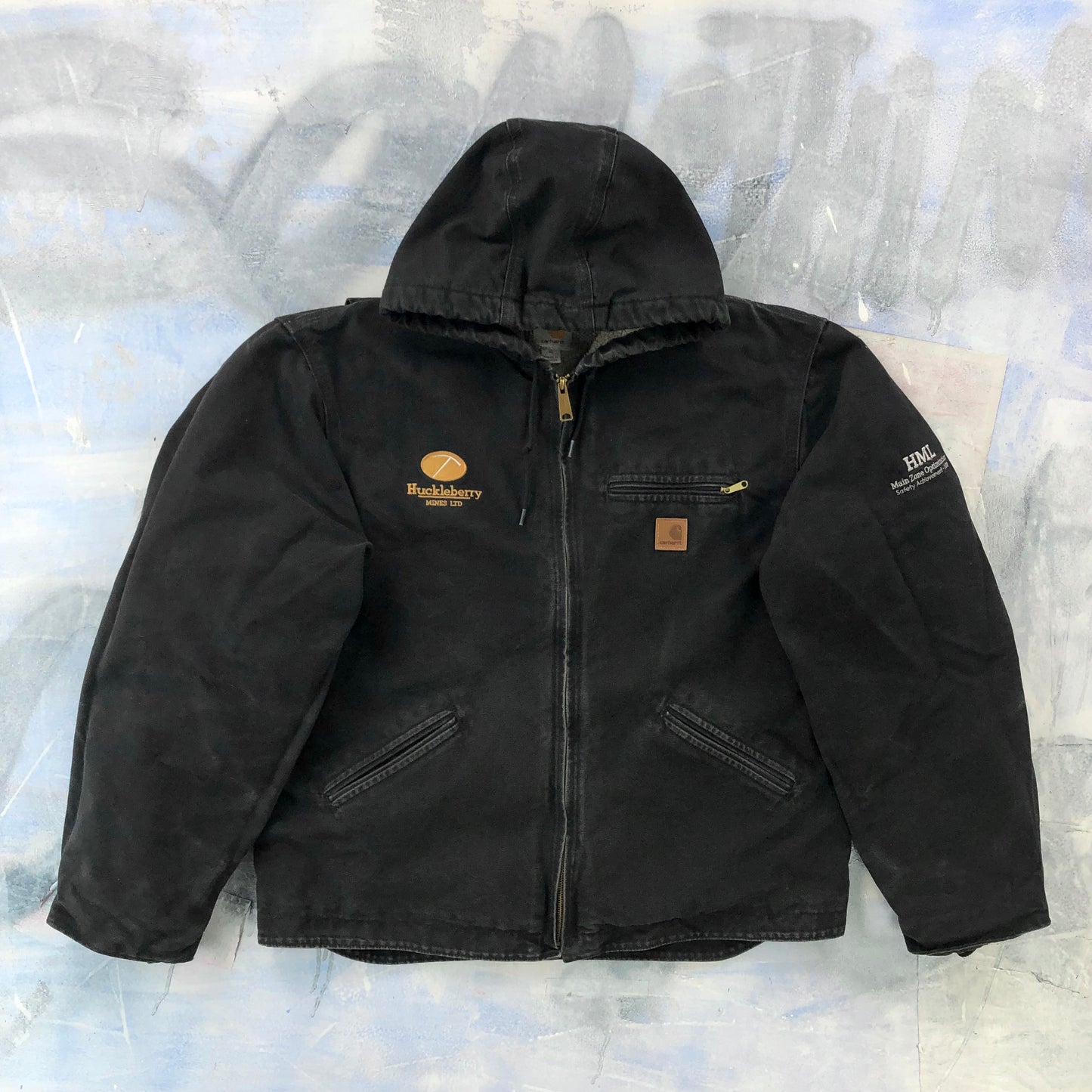 Vintage Cahartt J141 Sherpa Lined Hooded Zip Workwear Jacket XL