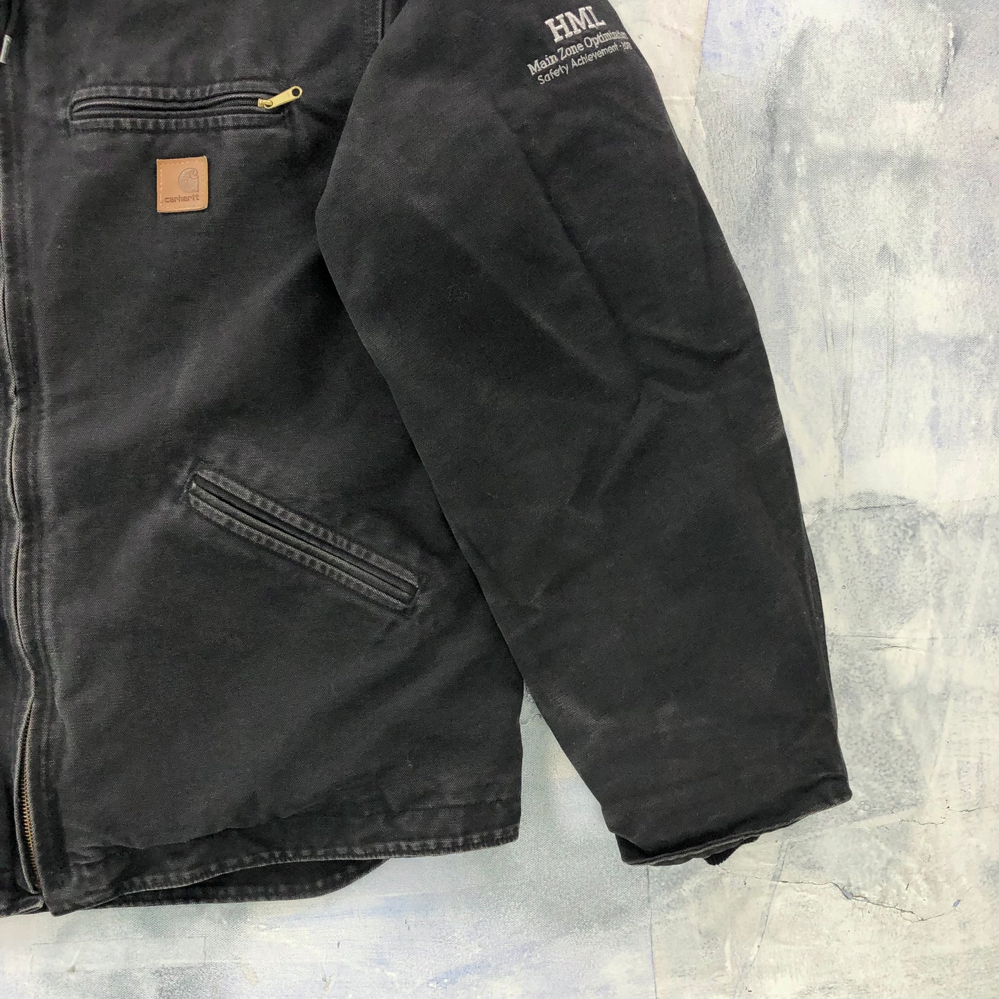 Vintage Cahartt J141 Sherpa Lined Hooded Zip Workwear Jacket XL