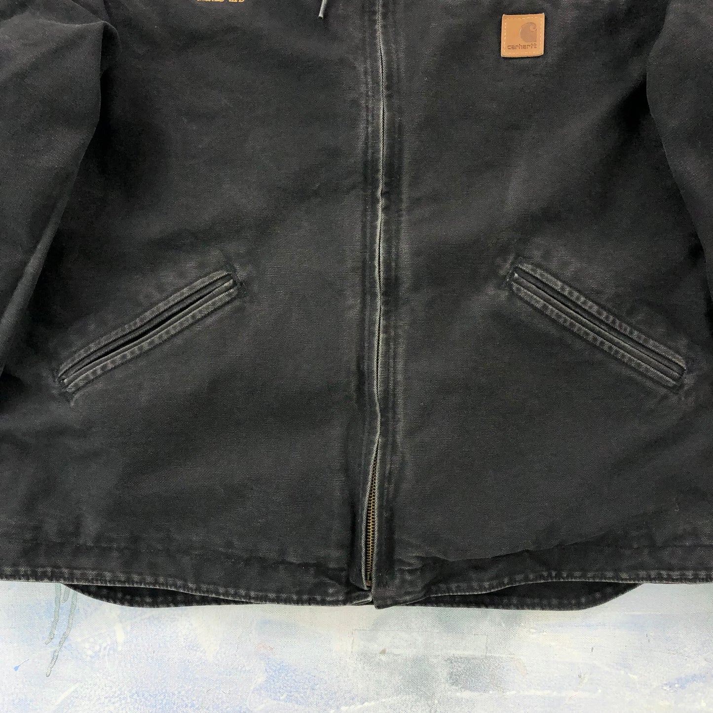 Vintage Cahartt J141 Sherpa Lined Hooded Zip Workwear Jacket XL